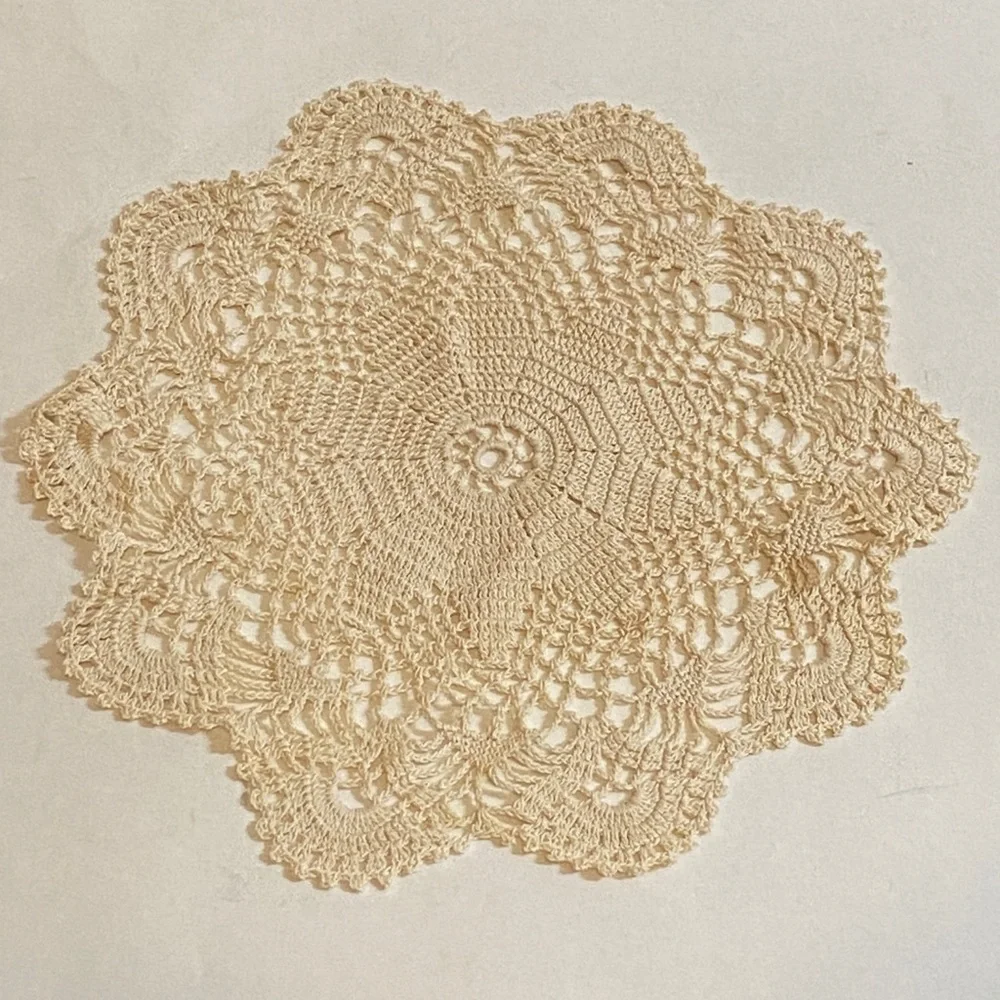 Handmade Crochet Round Doily in Cream